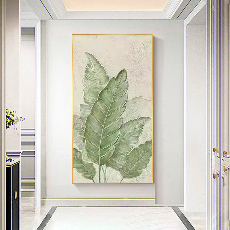 abstract oil painting plant large wall art