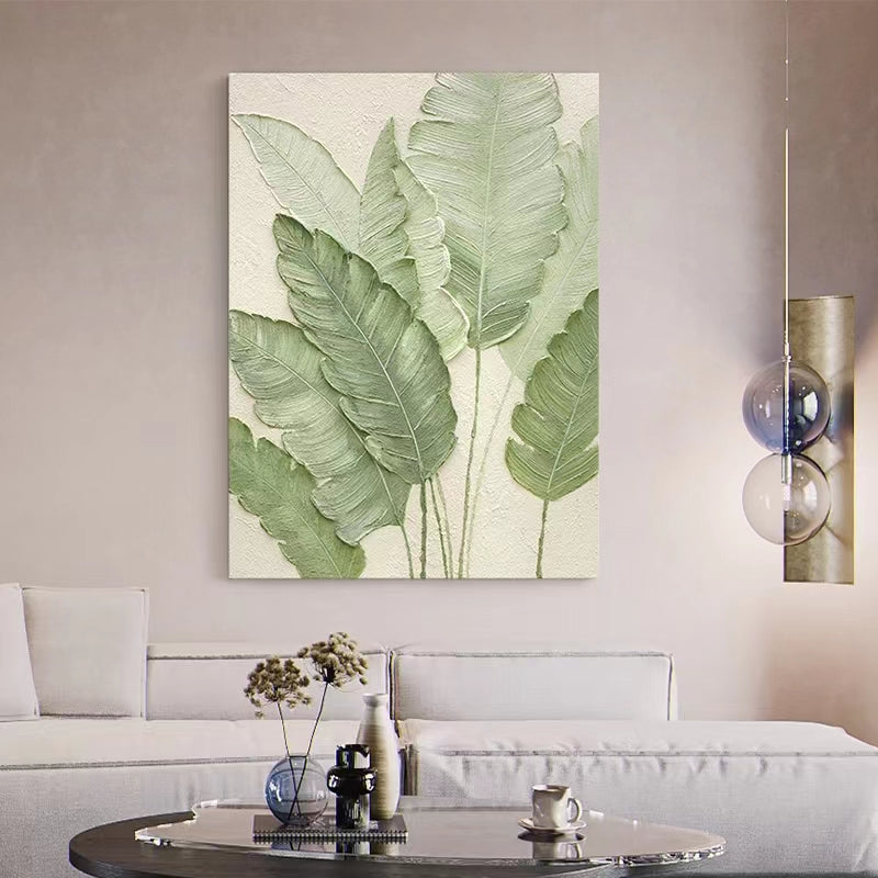abstract oil painting plant large wall art