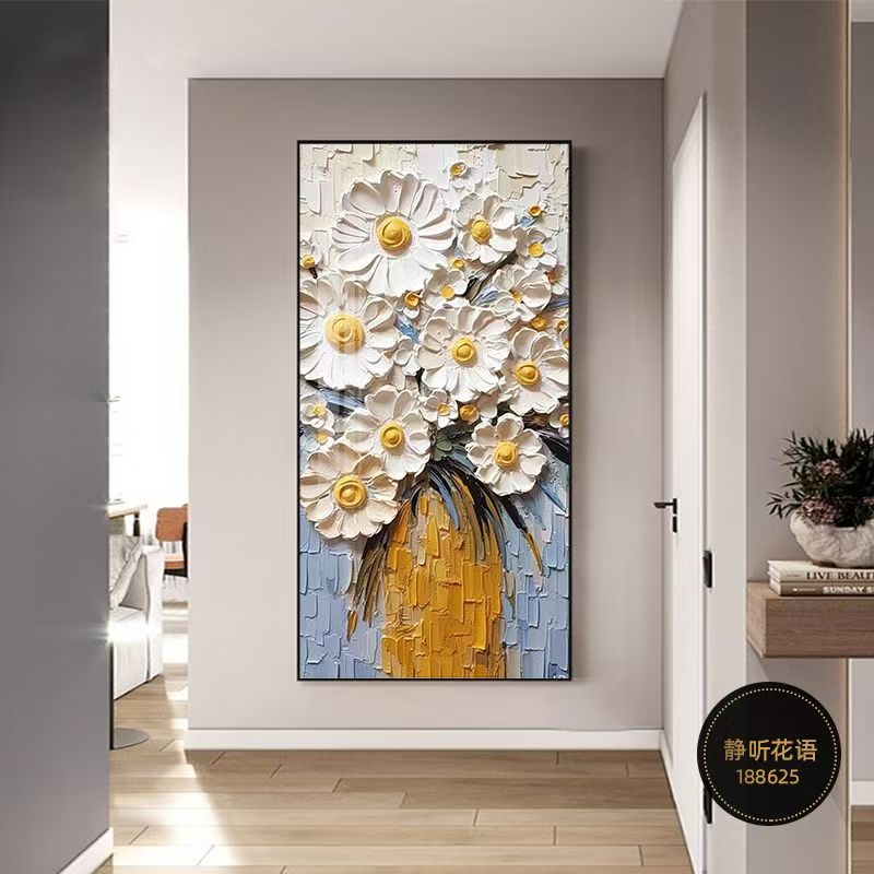 3D floral texture palette knife color painting