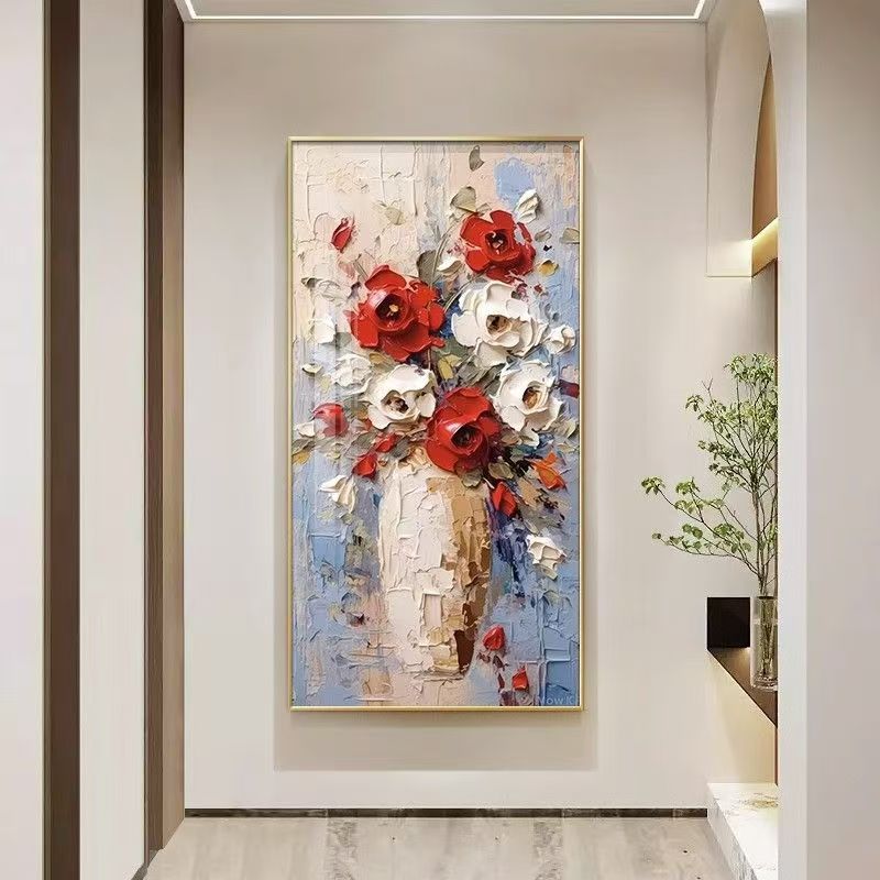 3D floral texture palette knife color painting
