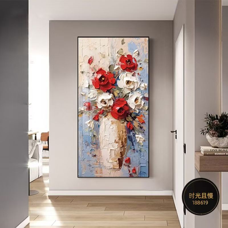 3D floral texture palette knife color painting
