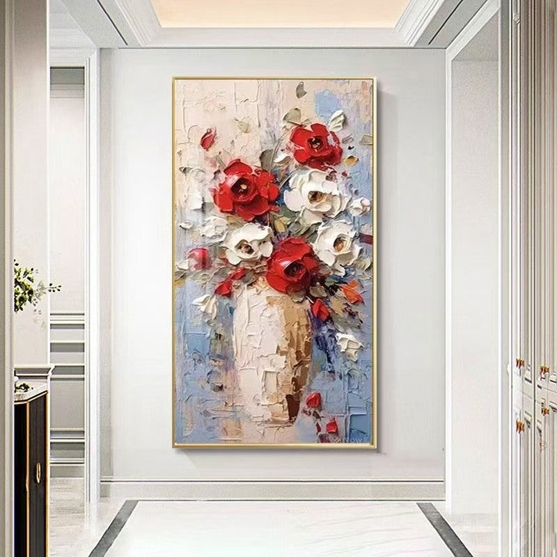 3D floral texture palette knife color painting