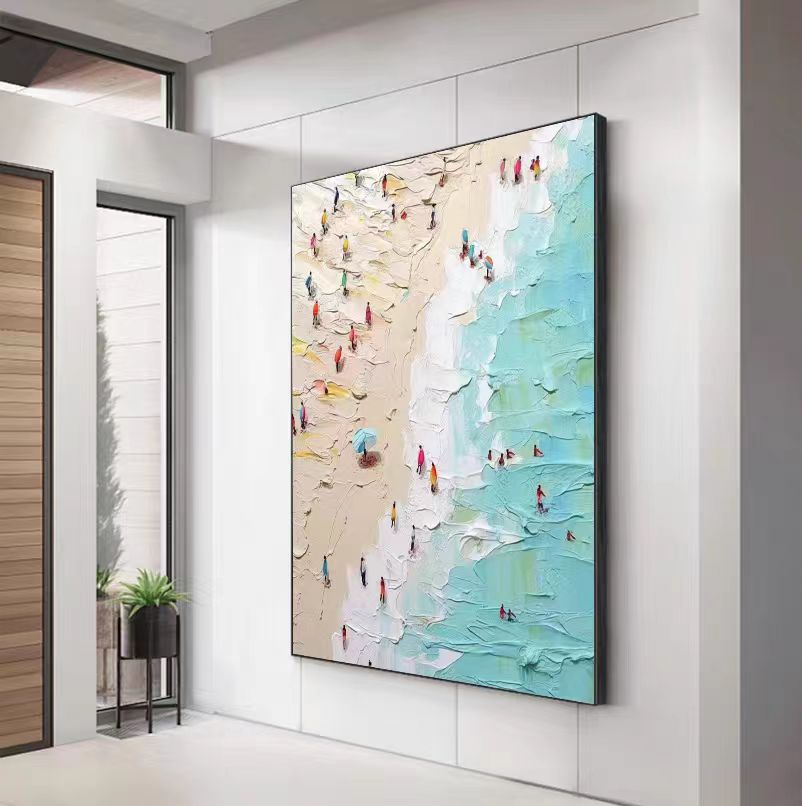 Blue Ocean Waves Painting on Canvas