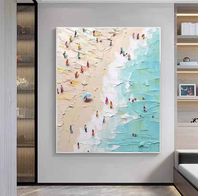 Blue Ocean Waves Painting on Canvas