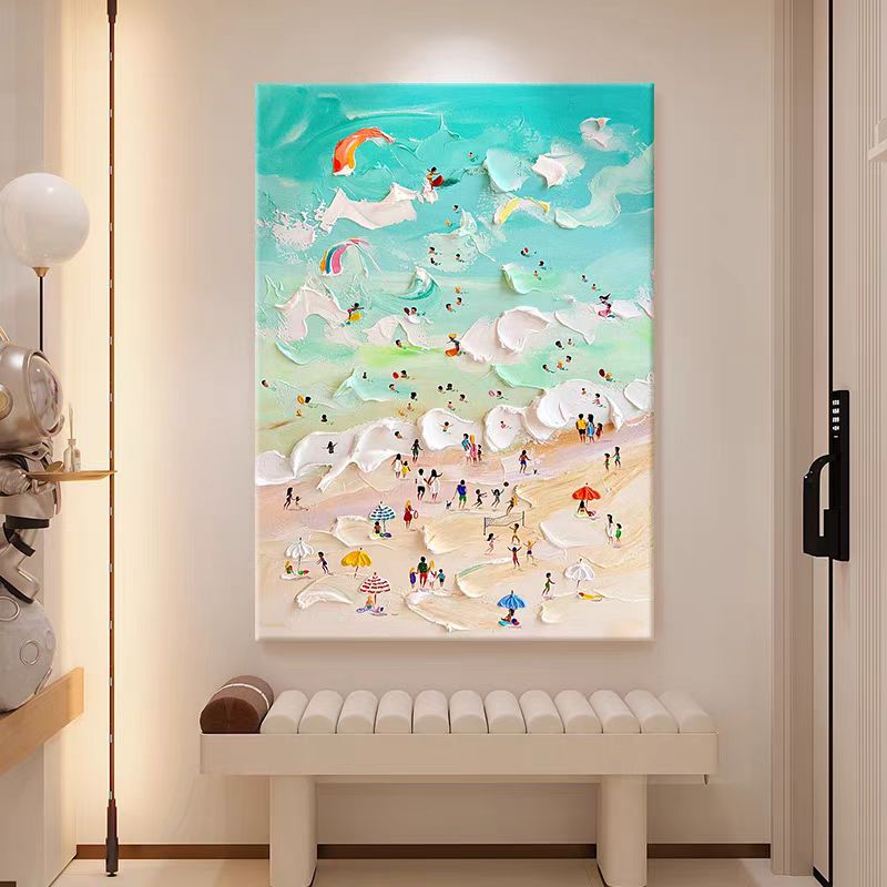 Blue Ocean Waves Painting on Canvas