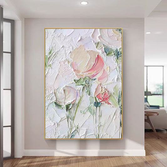 Personalisiertes abstraktes Leinwandgemälde 3D blaue Textur Palettenmesser Farbgemälde Wandkunst einfaches Wohnzimmer Dekor handgemachtes Geschenk