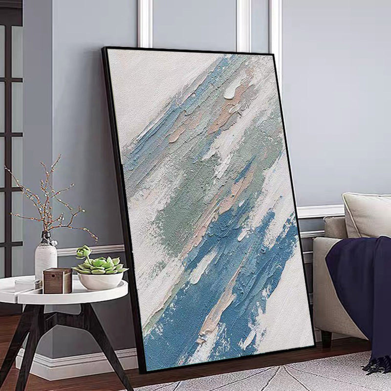 Blue Texture Palette Knife Painting Wall Art