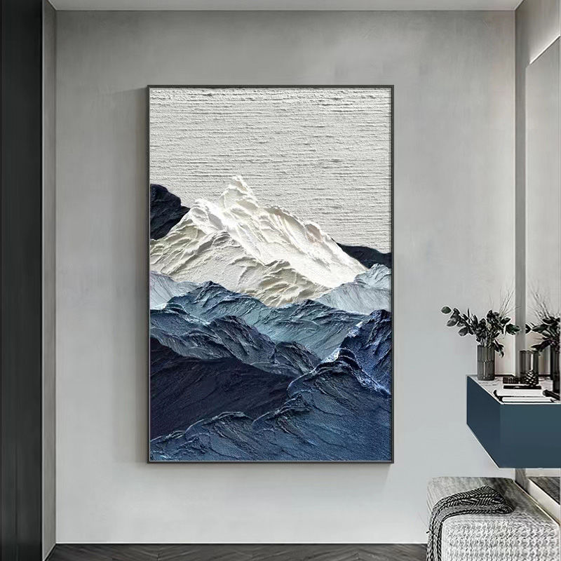 abstract oil painting 3D blue texture art