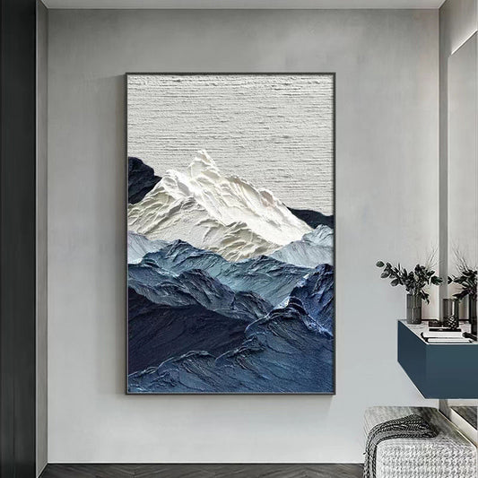 Maßgeschneiderte original abstrakte Leinwand Malerei 3D blau strukturierte Palette Messer Farbe Malerei, moderne Wohnzimmer große Wandkunst