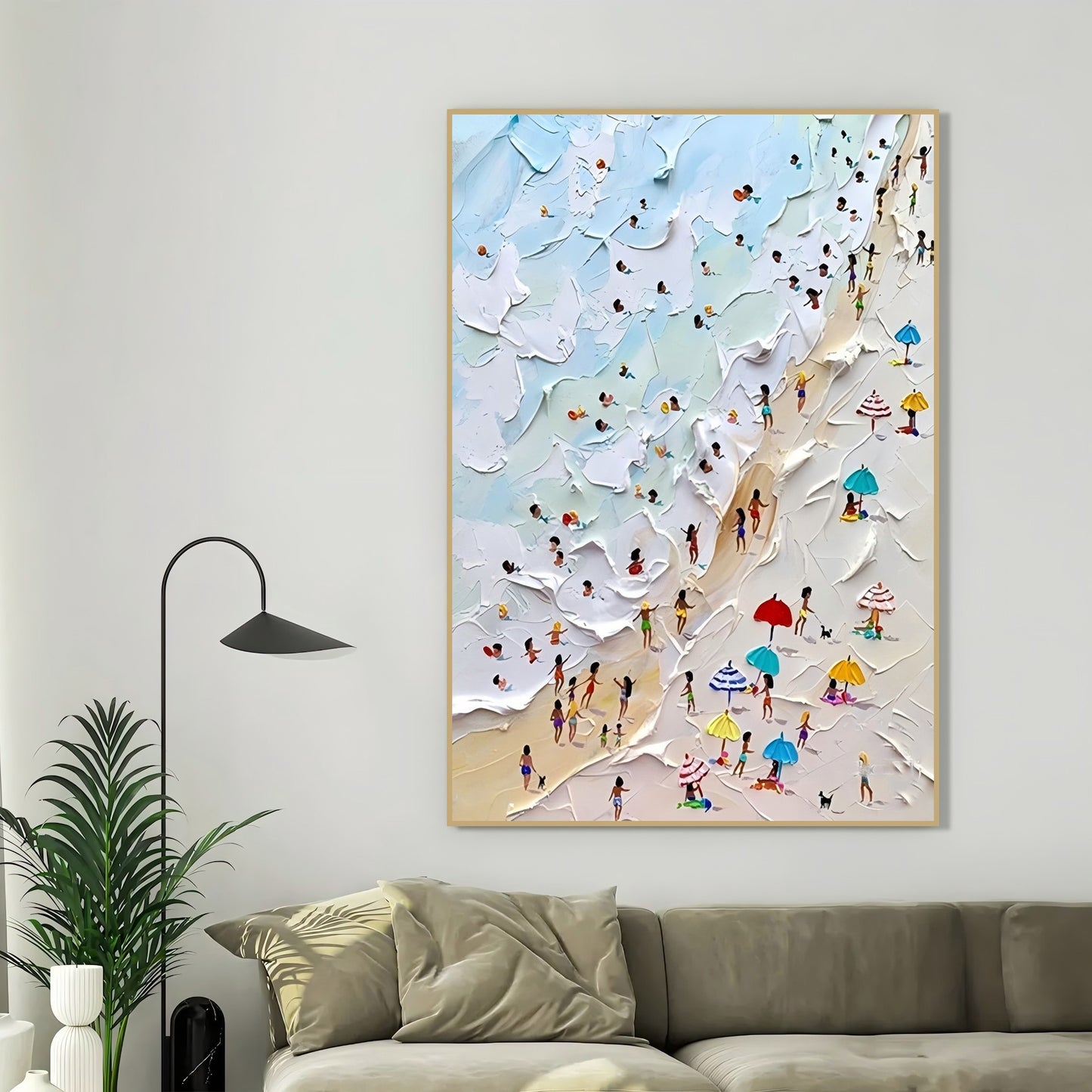 Blue Ocean Waves Painting on Canvas