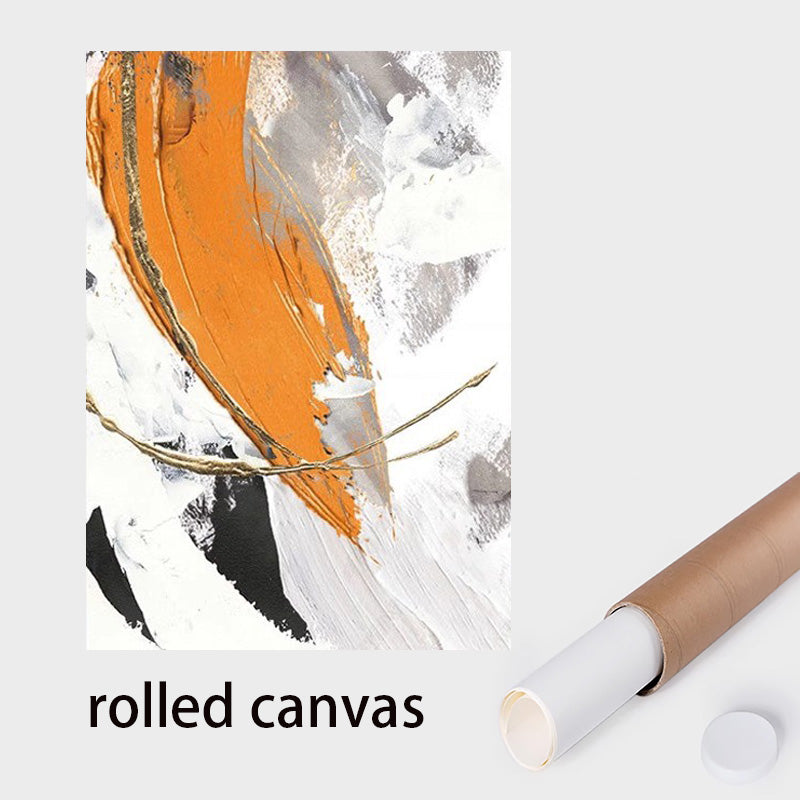 3D orange texture palette knife painting