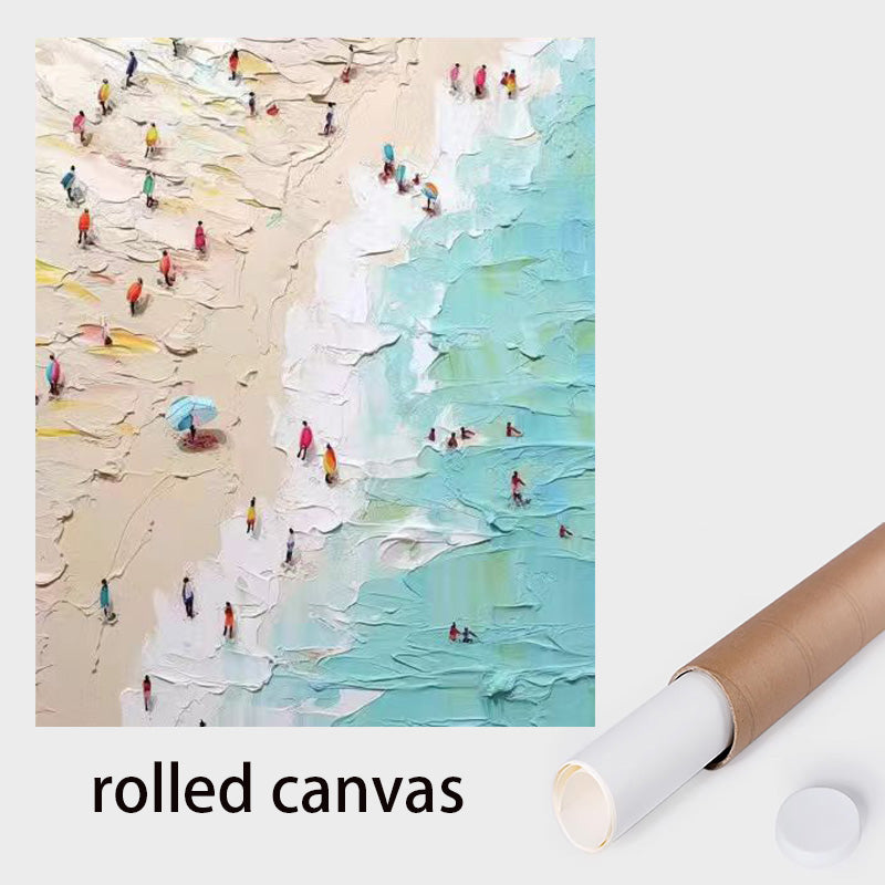 Blue Ocean Waves Painting on Canvas