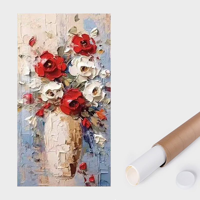3D floral texture palette knife color painting