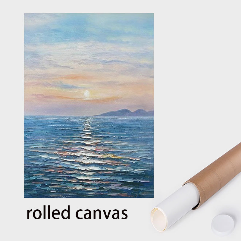 Blue ocean abstract oil painting,