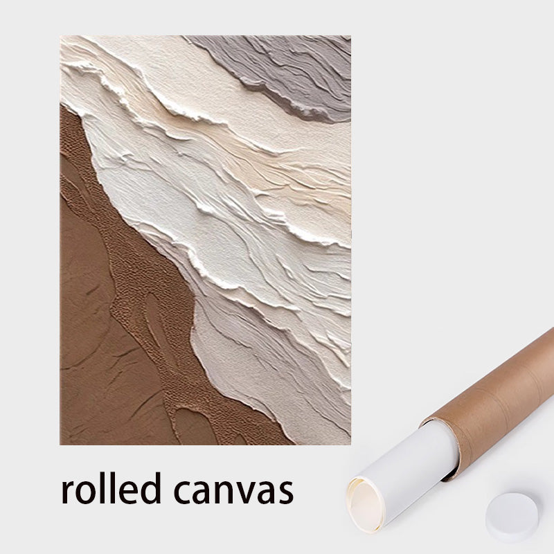 Cream color large abstract simple oil painting