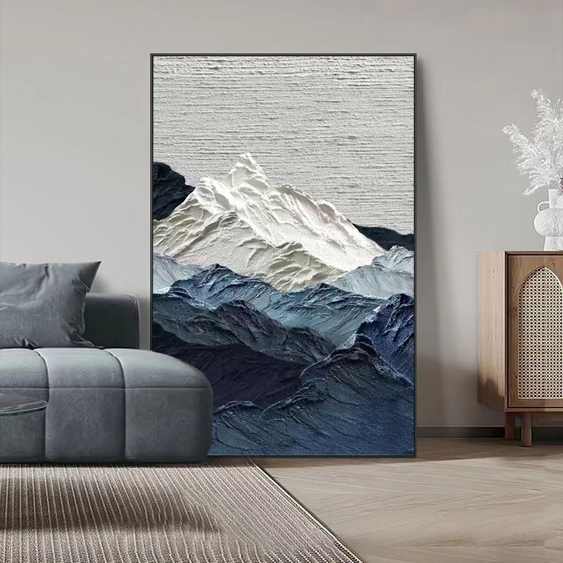 abstract oil painting 3D blue texture art