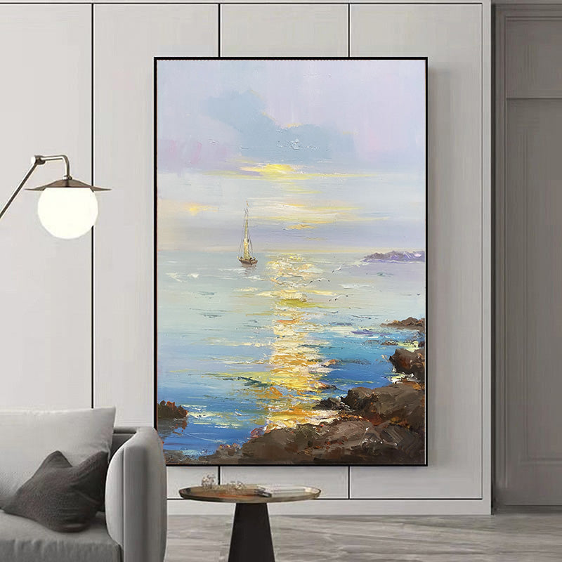 Textured Ocean Artwork On Canvas wall art