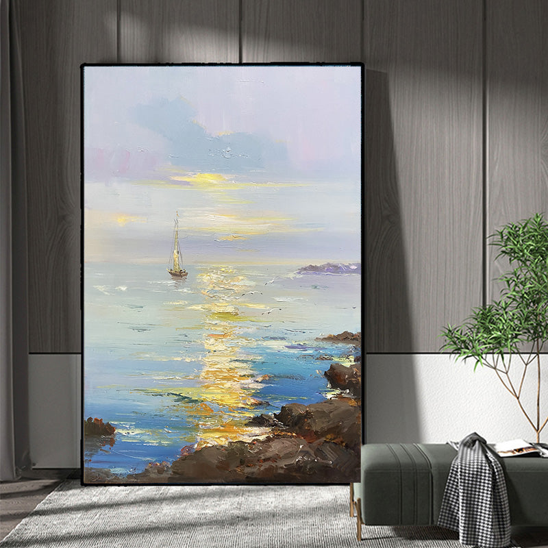 Textured Ocean Artwork On Canvas wall art