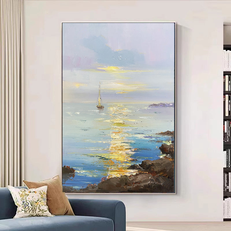 Textured Ocean Artwork On Canvas wall art
