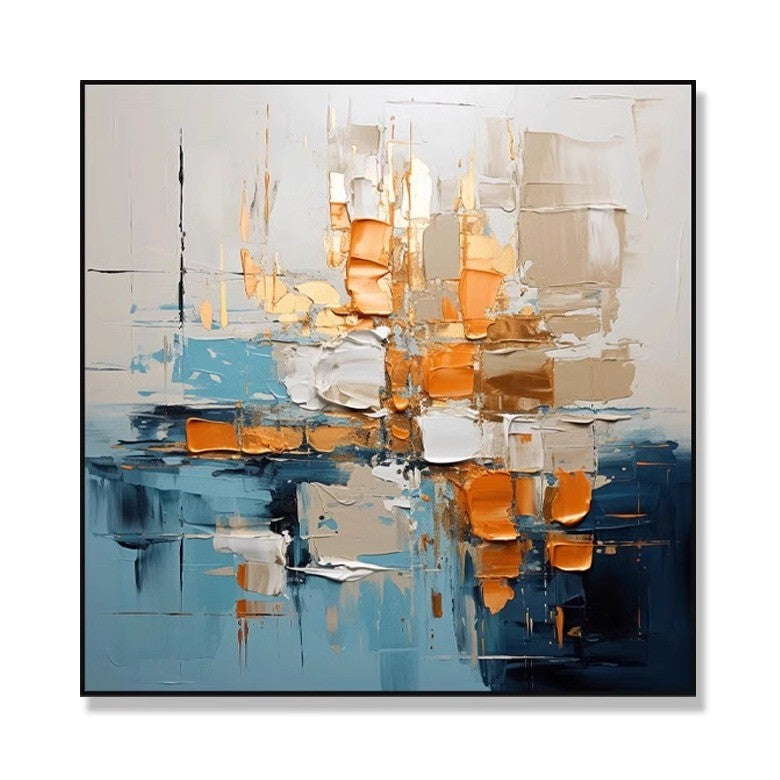 Original colorful block canvas oil painting