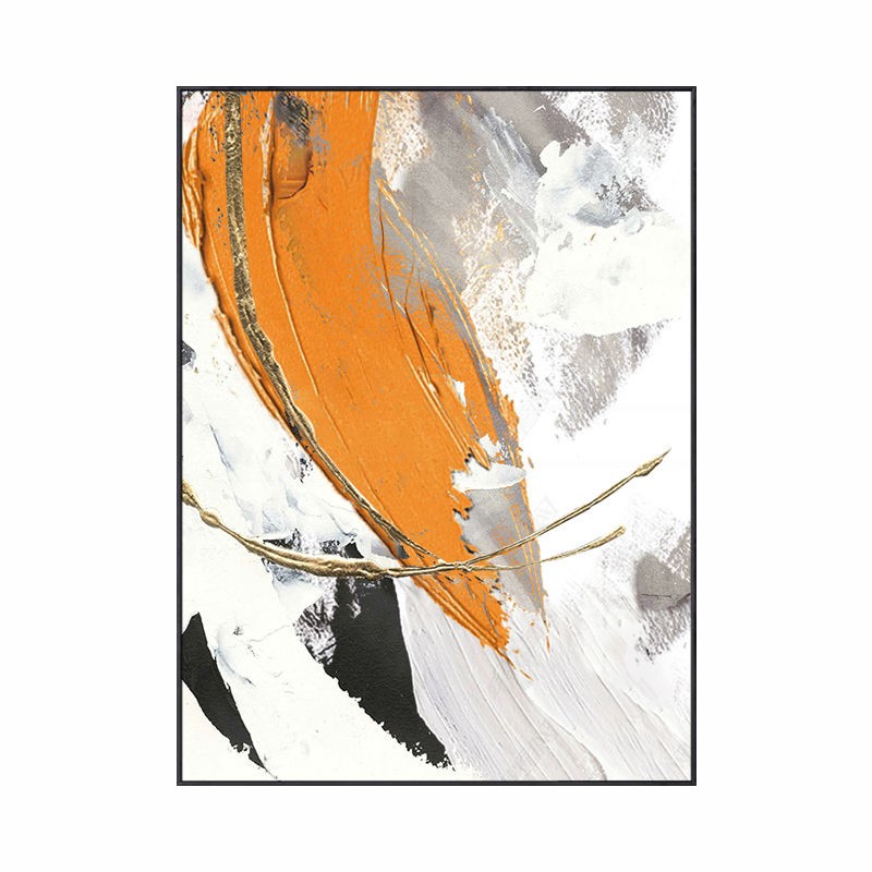 3D orange texture palette knife painting