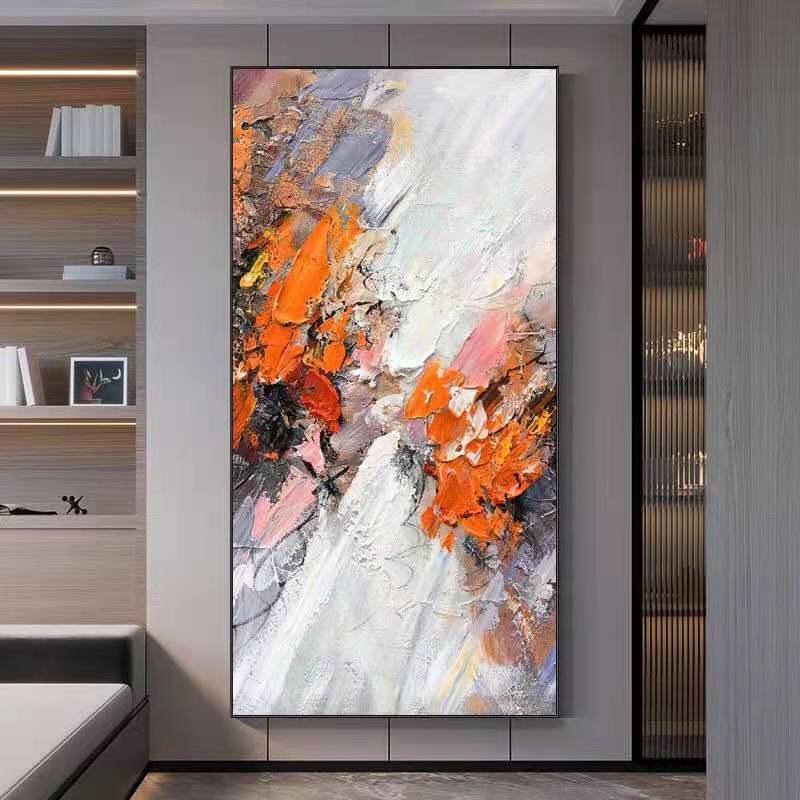 Orange abstract oil painting