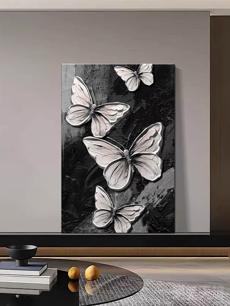 knife work oil painting butterfly wall art