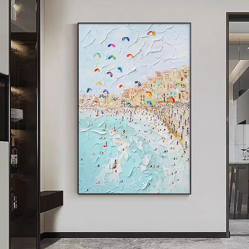 Blue Ocean Waves Painting on Canvas