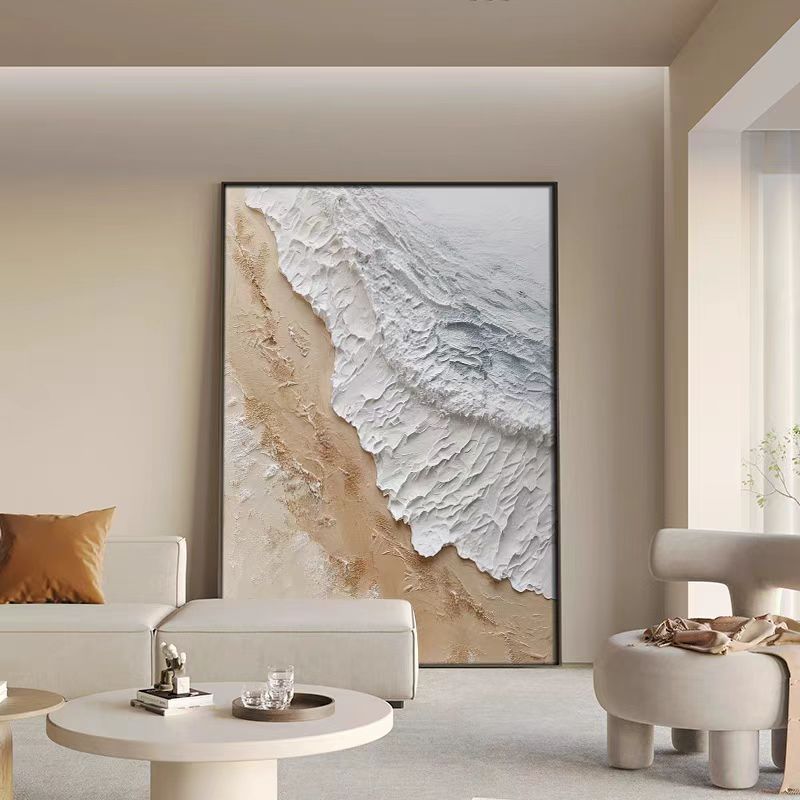 Abstract ocean waves oil painting wall art