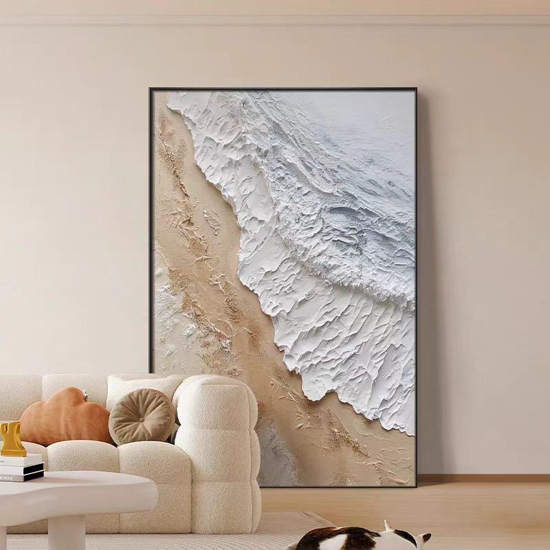 Abstract ocean waves oil painting wall art