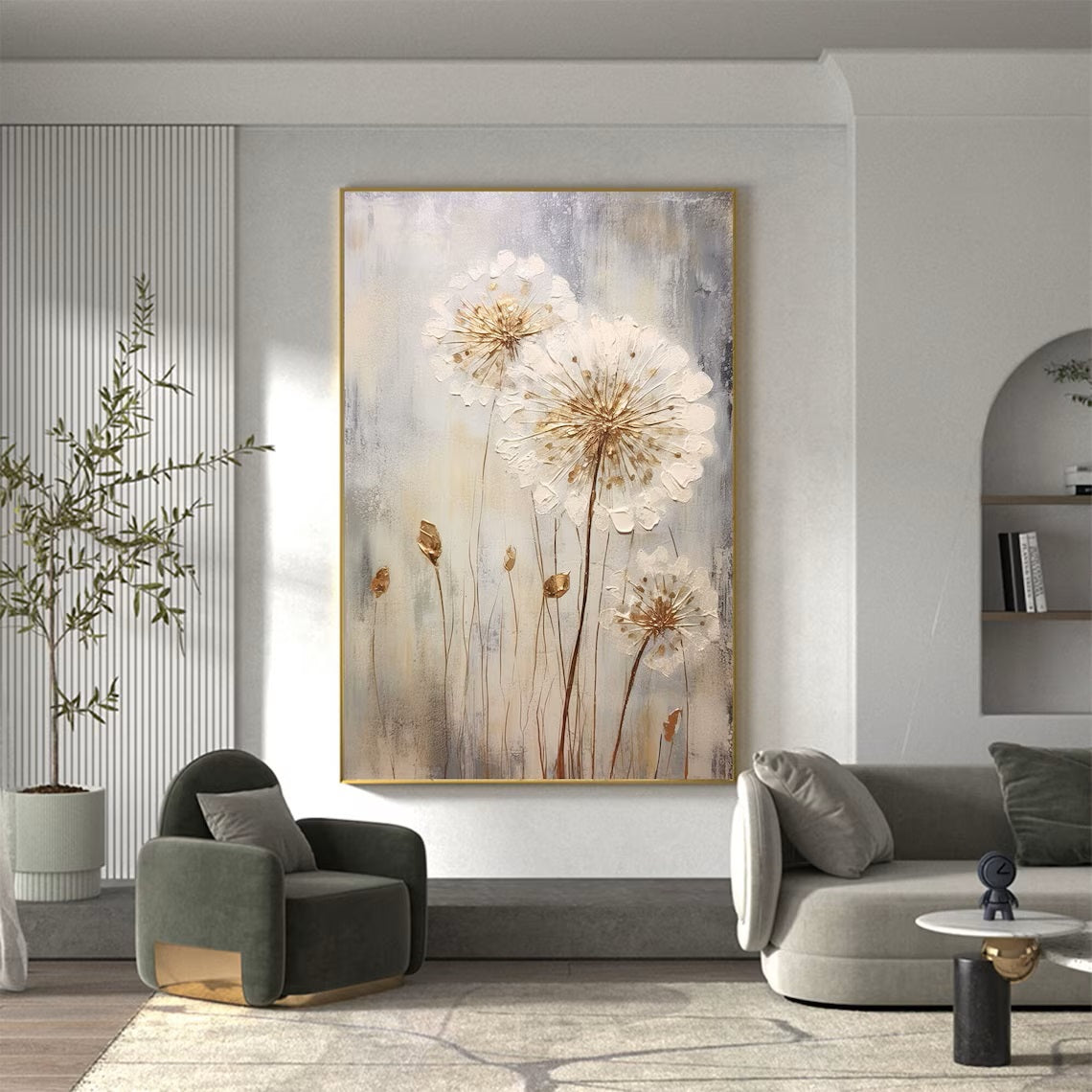 Dandelion abstract oil painting texture painting