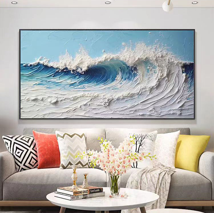 Textured Ocean Waves Canvas Wall Art