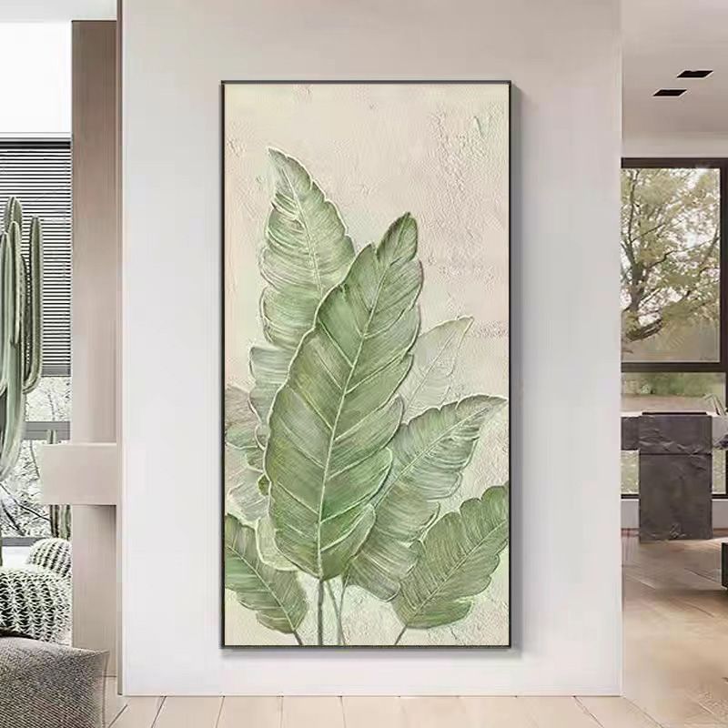 abstract oil painting plant large wall art