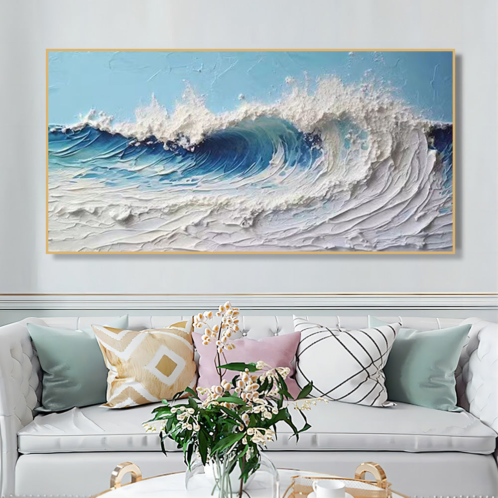 Textured Ocean Waves Canvas Wall Art