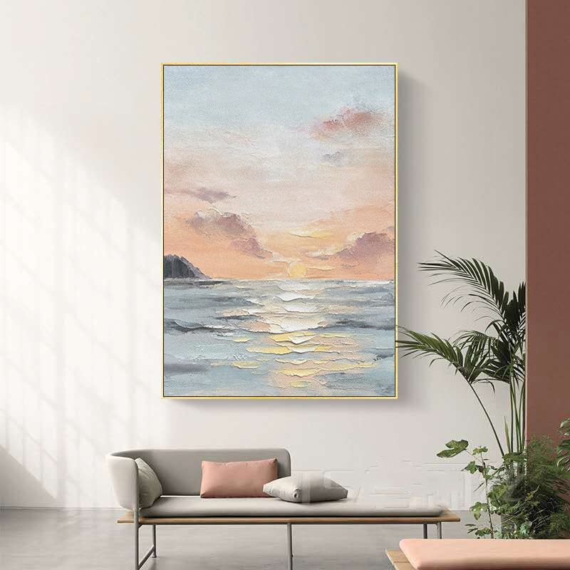 Seaside sunrise oil painting