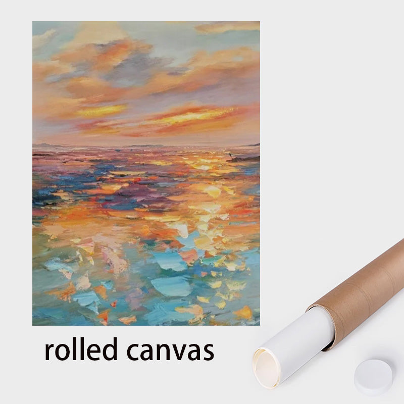 Seaside sunrise oil painting wall art