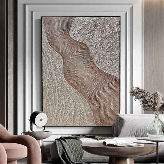 abstract painting Brown 3D heavy texture art