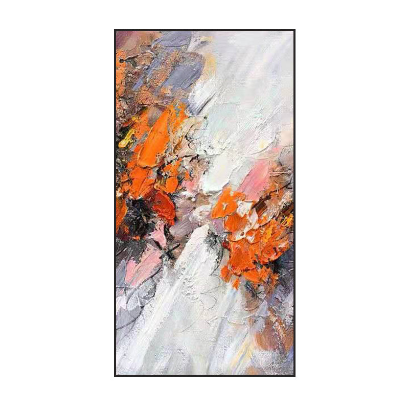 Orange abstract oil painting