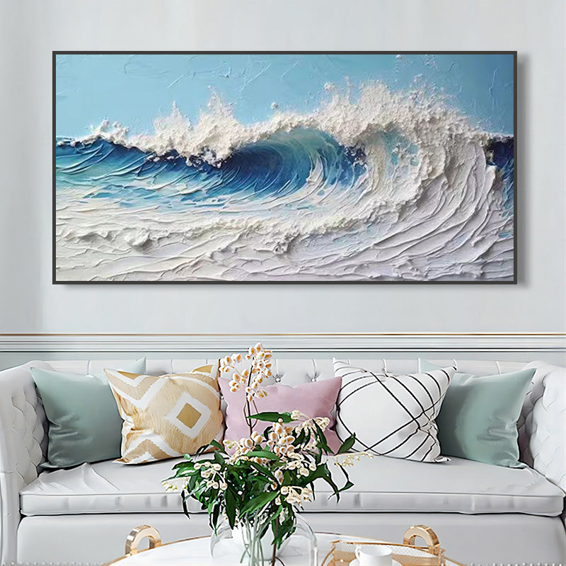 Textured Ocean Waves Canvas Wall Art