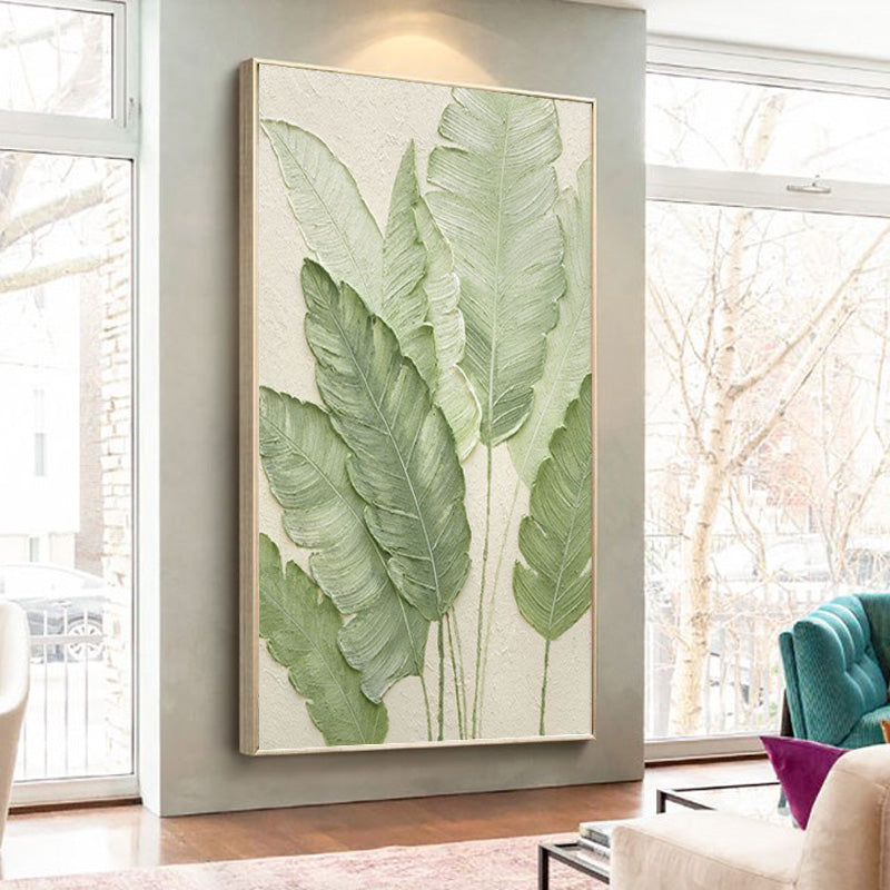 abstract oil painting plant large wall art