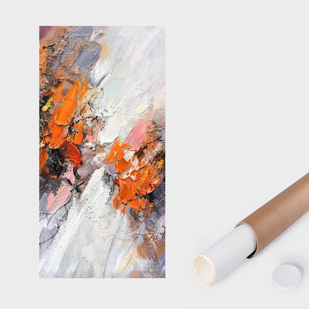 Orange abstract oil painting