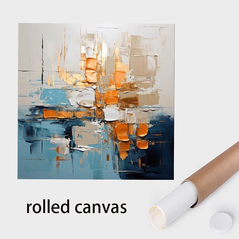 Original colorful block canvas oil painting