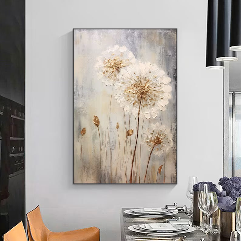 Dandelion abstract oil painting texture painting