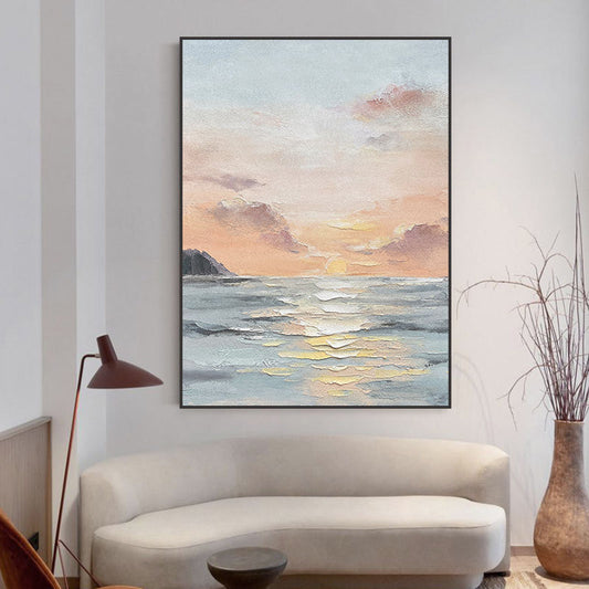 Seaside sunrise oil painting