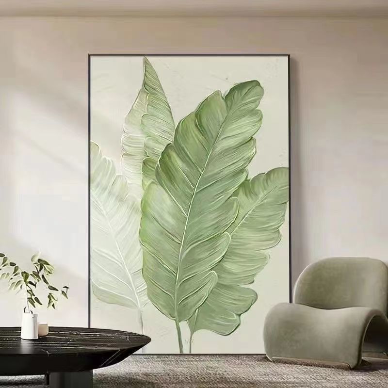 abstract oil painting plant large wall art