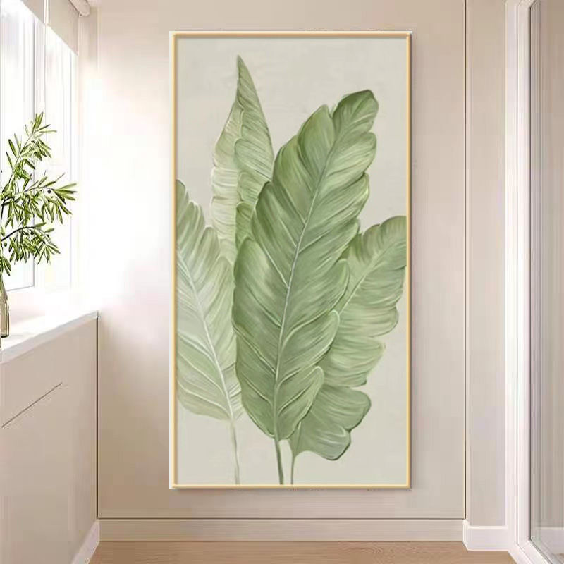 abstract oil painting plant large wall art