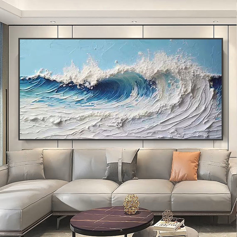 Textured Ocean Waves Canvas Wall Art